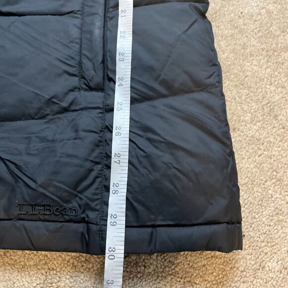 LL Bean Goose Down Hooded Puffer Jacket Parka Womens Small Black Thick Insulated - Picture 4 of 7